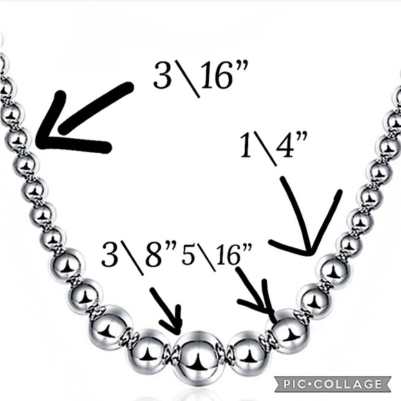 Beaded Ball Sterling Silver Necklace - Picture 8 of 8